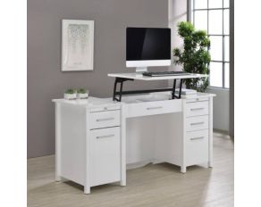 Dylan Lift Top Office Desk in High Gloss White