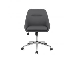 Adjustable 32-35 Inch Leatherette Office Chair in Grey