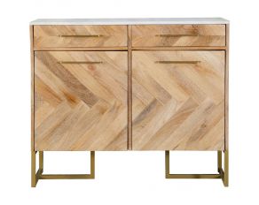 Accent Cabinet in Natural and Antique Gold