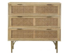 3-Drawer Accent Cabinet in Natural Wood Finish
