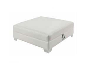 Chaviano Upholstered Ottoman in Pearl White