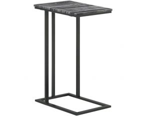 Vicente Accent Table with Marble Top in Grey and Sandy Black