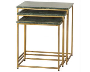 Nesting Table in Green Antique Gold