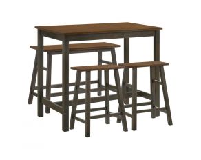 Connie 4 Piece Counter Height Set in Chestnut Dark Brown