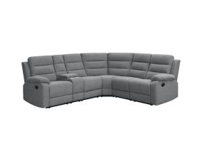 David 3 Piece Motion Sectional in Smoke