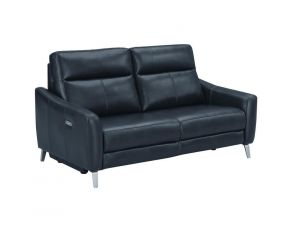 Derek Leatherette Power Sofa in Blue