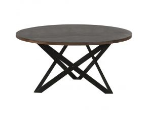 Round Coffee Table in Smoke Grey Black