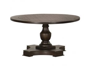 Round Pedestal Coffee Table in Coffee