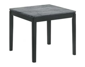 Square End Table in Faux Grey Marble and Black