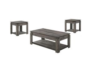 3 Piece Occasional Set in Weathered Grey