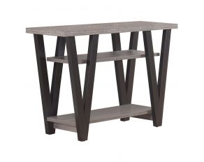 V-Shaped Sofa Table in Black And Antique Grey