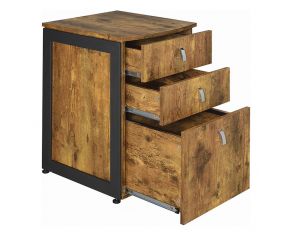 Estrella 3-Drawer File Cabinet in Antique Nutmeg And Gunmetal