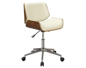 Adjustable Height Office Chair in Ecru And Chrome