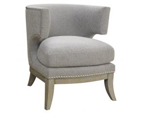 Barrel Back Accent Chair in Grey And Weathered Grey