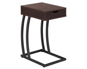 Accent Table With Power Outlet in Cappuccino