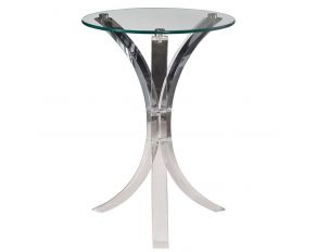 Emmett Round Accent Table in Clear