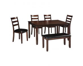 Ashley Furniture Coviar Dining Table Set in Brown