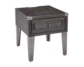 Ashley Furniture Todoe Rectangular End Table in Dark Gray