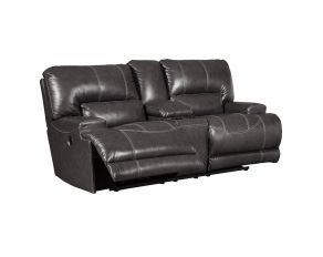 Ashley Furniture McCaskill Double Reclining Power Loveseat with Console in Gray