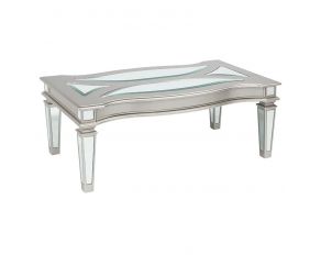 Ashley Furniture Tessani Rectangular Cocktail Table in Silver