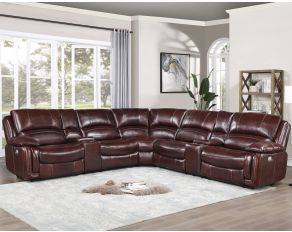 Denver 7 Piece Dual Power Sectional in Brown