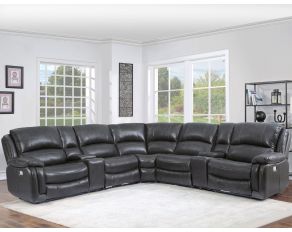 Denver 7 Piece Dual Power Sectional in Charcoal