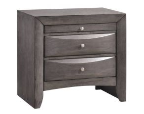 Emily 2 Drawer Nightstand in Grey Finish