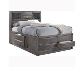 Emily Queen Storage Bed in Grey Finish