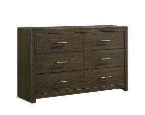 Hendricks 6 Drawer Dresser in Walnut Finish