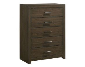 Hendricks 5 Drawer Chest in Walnut Finish