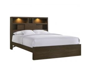 Hendricks Queen Panel Bed with Bluetooth Speaker in Walnut Finish