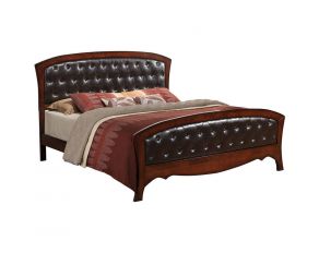 Jenny King Upholstered Bed in Medium Espresso Finish