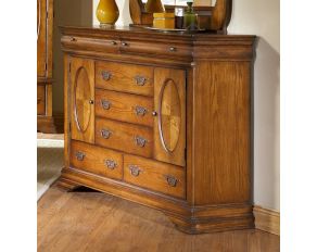 Shenandoah Seven Drawer Two Door Dresser in Classic Oak Finish