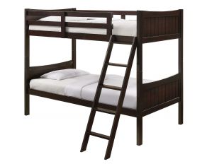 Sami Twin Over Twin Bunk Bed in Espresso Finish