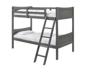 Sami Twin Over Twin Bunk Bed in Grey Finish