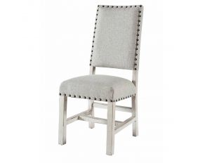 Condesa Fabric Back Side Chair in White Finish