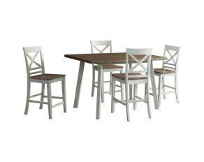 El Paso 5-Piece Counter Height Dining Set in Grey and Natural Finish