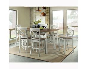 El Paso 7-Piece Counter Height Dining Set in Grey and Natural Finish