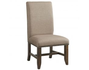 Franklin Fabric Back Side Chair in Beige Finish