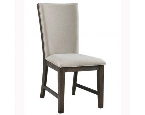 Grady Fabric Back Side Chair in Deep Brown Finish