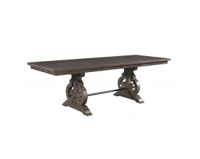 Stone Counter Height Table in Charcoal Finish