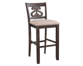 Stone Counter Height Swirl Back Side Chair in Charcoal Finish