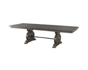 Stone Rectangular Dining Table in Charcoal Finish