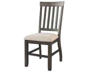 Stone Slat Back Side Chair in Charcoal Finish