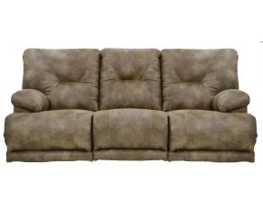 Catnapper Voyager Lay Flat Reclining Sofa with 3x Recliner & Table in Brandy