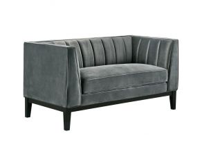 Calais Loveseat in Light Grey Finish