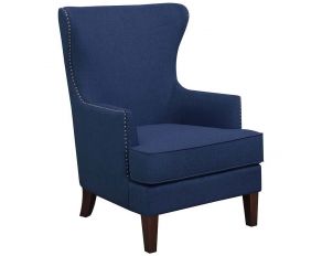 Cody Accent Chair with Chrome Nails in Blue Finish