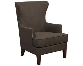 Cody Accent Chair with Chrome Nails in Chocolate Finish