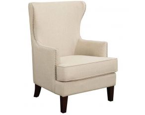 Cody Accent Chair with Chrome Nails in Natural Finish
