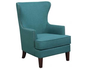 Cody Accent Chair with Chrome Nails in Teal Finish